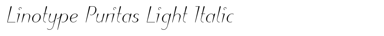 Linotype Puritas Light Italic